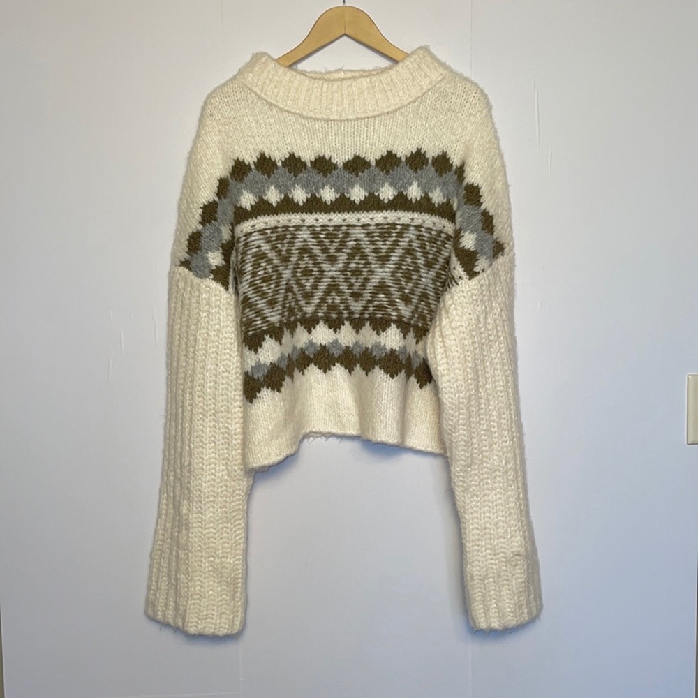 NEW Free People Alpine Pullover in Snowy Forest - Picture 6 of 14